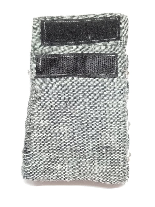 Pols portefeuille grijs kraaltjes motief 2